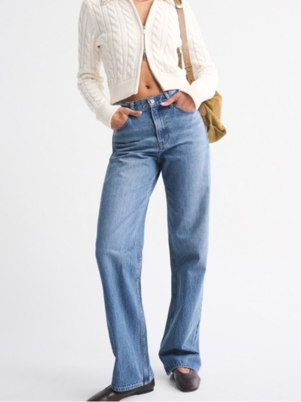 Abercrombie & Fitch The Loose High Rise Curve Love Jeans Size 27 4R - Picture 2 of 8